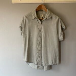 Tilley Women’s L Green & White Striped Tencel Button Down Shirt